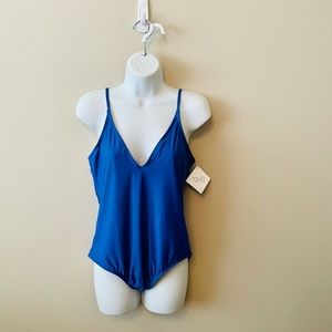NWT Cobalt Blue V-neck One-piece Swimsuit
